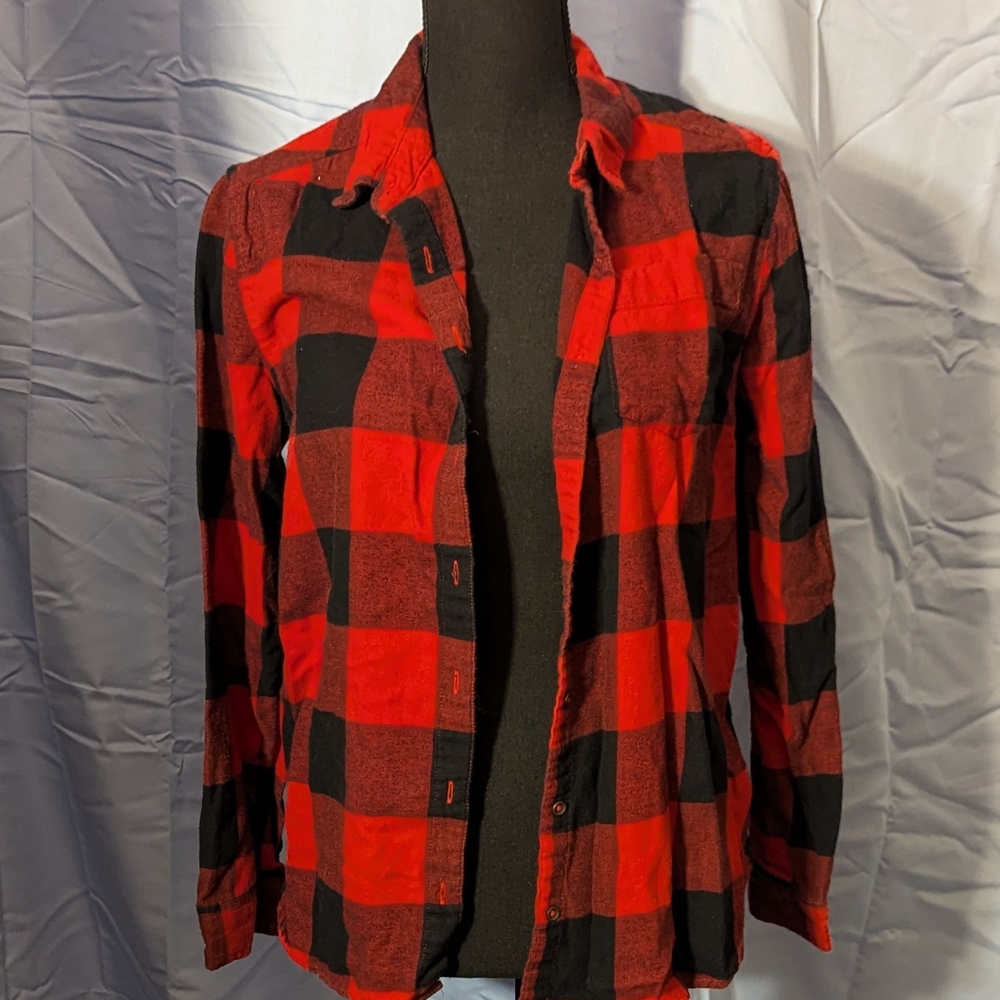 Red and Black Plaid Girl's Shirt
